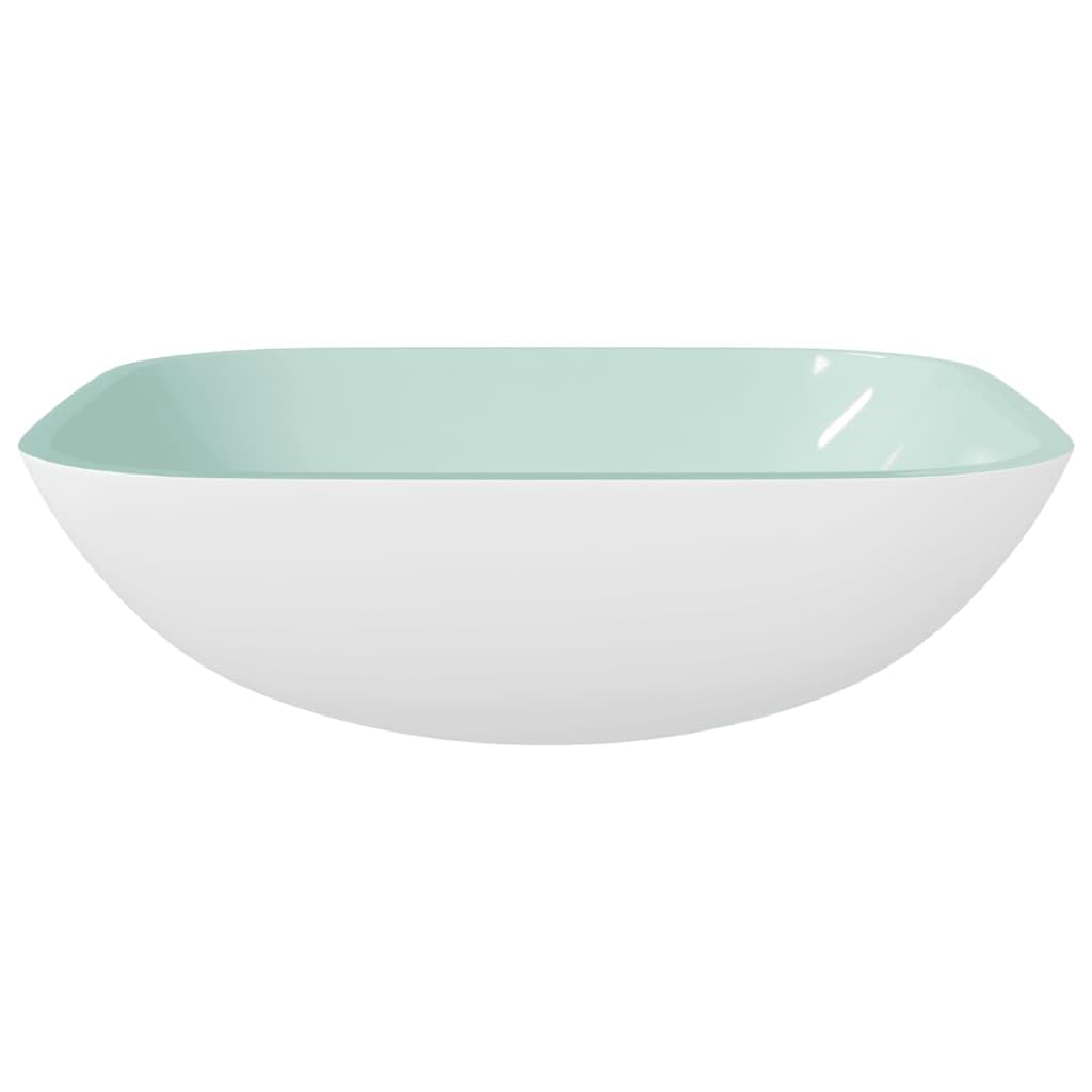 SKM Lavabo de cristal 42 x 42 x 14 cm, blanco, peso: 6,9 kg, 345254