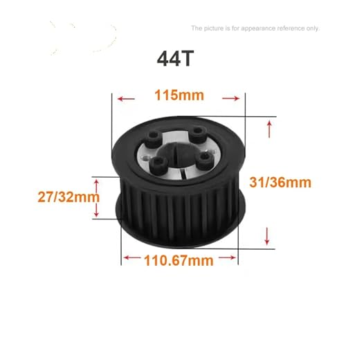 Poulie synchrone HTD 8M 44 dents anti-vibration alésage 18mm 32mm - 5