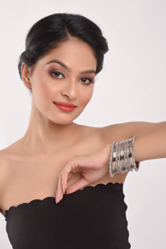 Efulgenz Oxidized Indian Bangles for Women Indian Oxidized Jewelry Boho Vintage Antique Tribal Indian Oxidized Bracelet Bangles Set Jewelry (40 Pcs)4