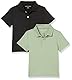 Amazon Essentials Jungen Kurzärmlige Active Performance Poloshirts, 2er-Pack, Schwarz/Olivgrün, 11-12 Jahre