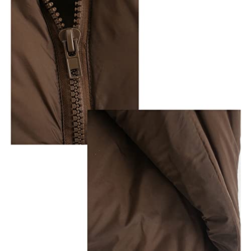 Ainangua Women's Crop Padded Vest Stand Collar Lightweight Sleeveless Puffer Zip Up Gilet Outerwear(Brown,M) #TOP5
