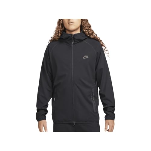 Nike Tech - Sudadera ligera de punto con cremallera completa para hombre (FD4501-010, negro/negro), talla L, Negro/Negro, Large
