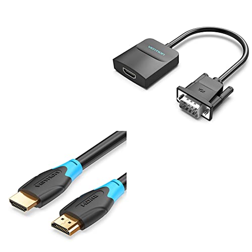 Adaptador VGA a HDMI y cable HDMI 4K a HDMI