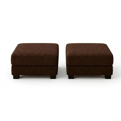 Image of Vero 5 Seater L Shape Sofa Set with 2 Movable Ottomans | Flexible Layout | Luxury Velvet Suede Fabric | Modern Living Room Sofa | Dark Brown
