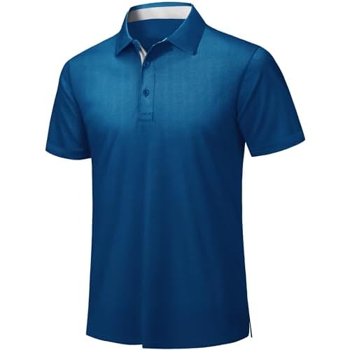 ZITY Mens Golf Polo Shirts Short Sleeve Quickly Dry Performance Collared Polo Tennis Casual Shirt for Men Royal Blue Medium
