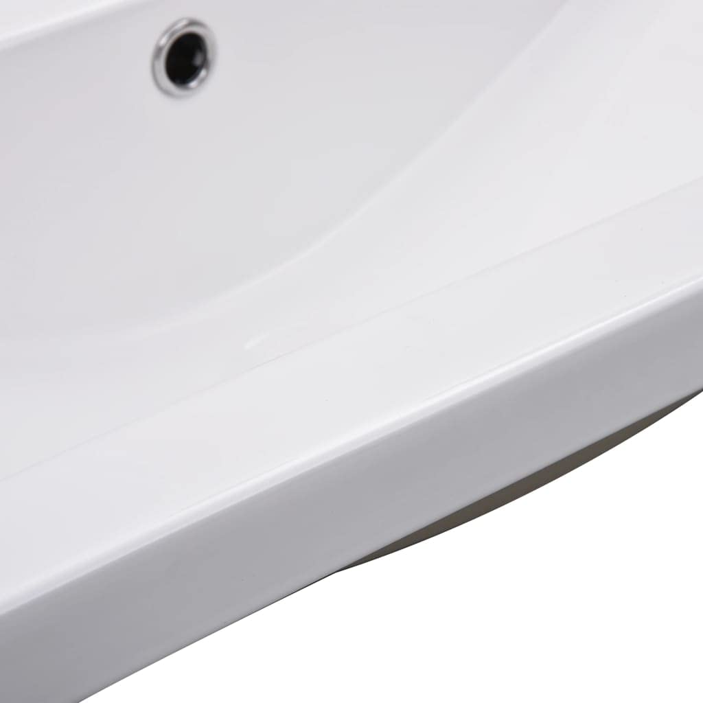 Lavabo encastrado de cerámica Blanco 91x39,5x18,5 cm, Bricolaje Fontanería Piezas para fontanería Lavabos y fregaderos Lavabos, Blanco, 21kg