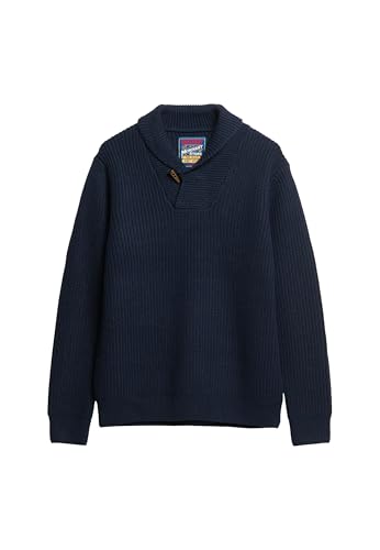 Superdry Men's Merchant Shawl Neck Jumper, Navy