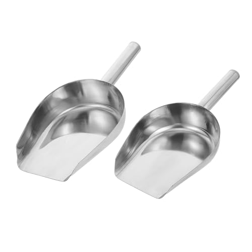 HIAKDOFT 2 piezas Pala Multiuso de Acero Inoxidable para Cocina y Bar de Unidades para Hielo Harina y Granos Resistente y Fácil de Limpiar para Hogar y Hostelería