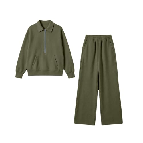 Sweatsuits For Women Half Zip Elastic Cuff Soft Athleisure Outfit Fall Days - image 6