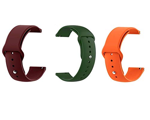 Image of Soft Silicone 20mm Strap Compatible with Amazfit Bip /Lite /GTS /Samsung Gear Sport /Galaxy Watch 42mm / Active /2 40-44mm /Realme Classic /Fashion Smartwatch Strap
