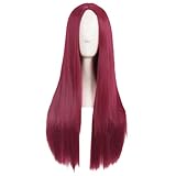 MapofBeauty 28 Inch/70 cm Women Special Natural Long Straight Synthetic Wig (Red)