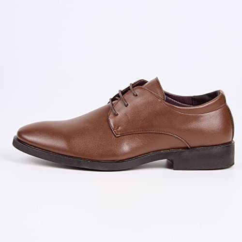Image of Mens Dress Shoes Modern Classic Slip On Oxfords for Formal Church | Men's Oxfords Business Lace-Ups Work Wedding Dressing Shoes
