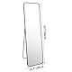 RLAVBL 140 x 40 cm Standspiegel oder Wandspiegel mit schwarzem Aluminiumrahmen, Sicherheits-Temperglas, abgerundete Ecken, für Schlafzimmer, Flur, Wohnzimmer