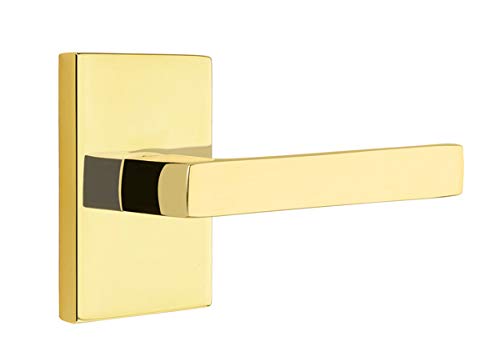 EMTEK Concealed Fastener Modern Rectangular Rosette Passage Set with Matching Finish Dumont Lever - Choice of 7 Finishes - C5112DTUS26 - Polished Chrome (US26)