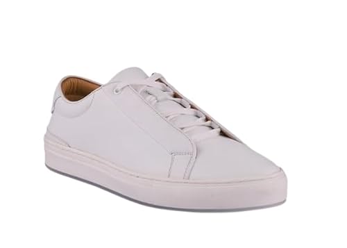 HEEL YOUR SOLE Ryder Men's Leather Sneakers, White, Low-Top with