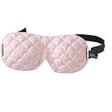 Bucky Ultralight Comfortable Contoured Travel and Sleep Eye Mask, Pink Scallop, One Size