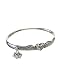 Silver-tone Sisters Twist Bangle Bracelet with Sisters Angel Heart Charm Prayer Card - Jewelry Nexus