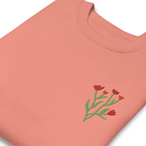 Embroidered Flowers Unisex Premium Sweatshirt2