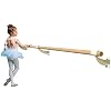 Single Bar Fixed Height Wall Mount Ballet Barre System Traditional Wood, 3 FT to 40 FT Long, 2.0 Diameter (White)