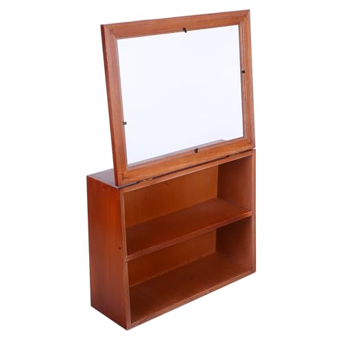 NULYLU Solid Wood Vintage Display Cabinet with Acrylic Doors Small Desktop and Wall-Mount Collection