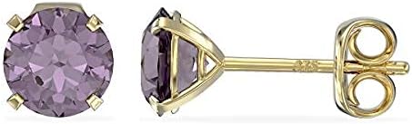 Aeon Birthstone Stud Earrings - June Light Amethyst, 5 millimeters