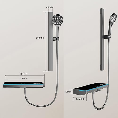 Robinet de bain cascade mural pour douche familiale avec mitigeur digital blanc