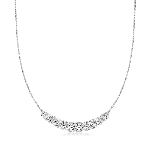 Ross-Simons Sterling Silver Byzantine Center Necklace. 18 inches