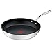 Tefal Pierre Gagnaire Poêle acier inoxydable revêtu 30 cm, Base de diffusion de chaleur, Poignée rivetée, Design élégant, Tous feux dont induction, Fabriqué en France H8210723