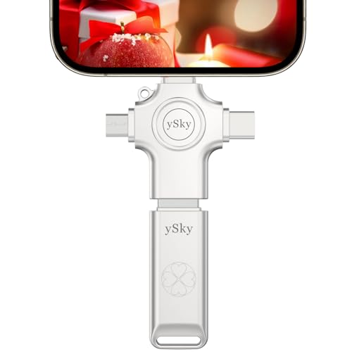 ySky 128GB 4in1 Photo Stick for iPhone Flash Drive,USB Memory Stick Flash Drive for...