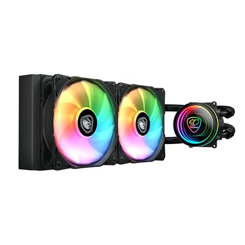 COUGAR GAMING | REFROIDISSEUR | POSEIDONELITE240AR - Éclairage ARGB - Radiateur en aluminium - Deux ventilateurs Cougar ARGB Vortex PWM inclus - Facile à installer