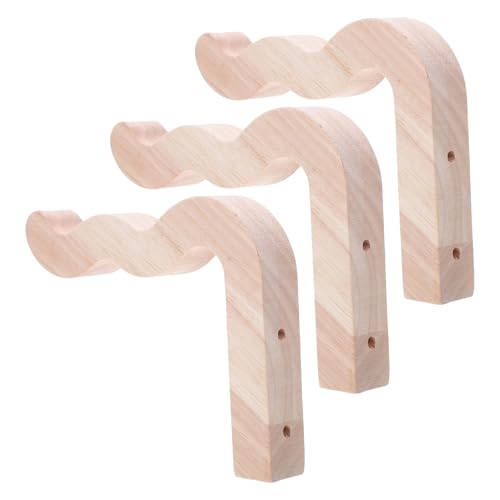 KAILIKETIY 3個 無垢 木製 植木鉢 フック フラワー ポット プランター ハンガー 屋内 ハンガー 用 ウィンドチャイム プランター フック 用 壁 屋外