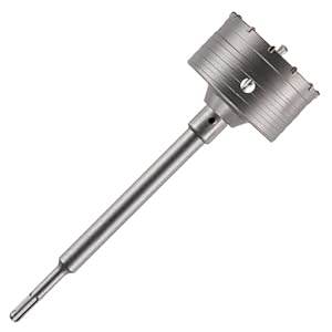 100mm TCT Core Drill Bit + SDS Adapter + Tungsten Carbide Tipped Pilot Drill For Concrete, Masonry, Brick, Aerated Block Etc. Concrete Hole Saw Wall Drill Bit Set With 240mm Long SDS Extension Bar