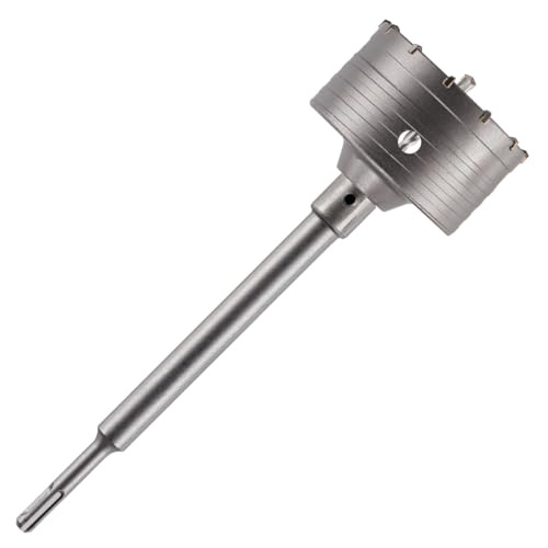100mm TCT Core Drill Bit + SDS Adapter + Tungsten Carbide Tipped Pilot Drill For Concrete, Masonry, Brick, Aerated Block Etc. Concrete Hole Saw Wall Drill Bit Set With 240mm Long SDS Extension Bar