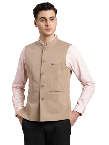 Image of Turtle Men Knitted Terylene Rayon Dobby Print Party Nehru Jacket