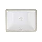 AWESON Under-Mount Bathroom Sink 16'x11' 16-Inch by 11-Inch Rectangle Ceramic Undermount Vanity Sink, White