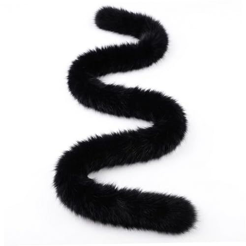Adorno de piel - Adorno de tela de piel de sintética negra de 79 pulgadas para accesorios de baile, manualidades y decoración de estilo salvaje