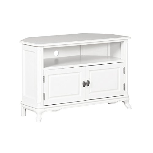 Oseasons Provence Birch Corner TV Unit with 2 Doors, White, 50 x 100 x 65 cm