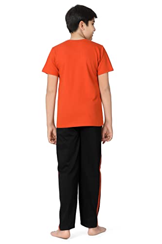 Image of Kids Night Suit for Boys - Cotton Set of Pyjama & T-Shirt Sleepwear - Lightweight & Comfortable Night Wear for Kids