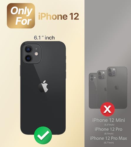 Image of XYZ for iPhone 12 Back Cover Case with Stand, Phone Case with Double Ring Kickstand, Women Girls Bling Luxury Protective Case Heart for iPhone 12, Black