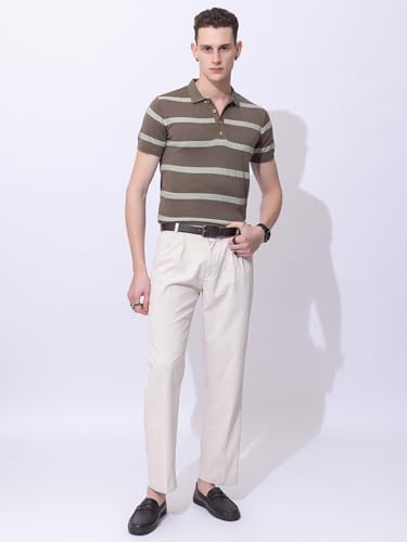 Image of Armisto Men's 100% Cotton Fancy Party Polo T-Shirt /Neutral Colour