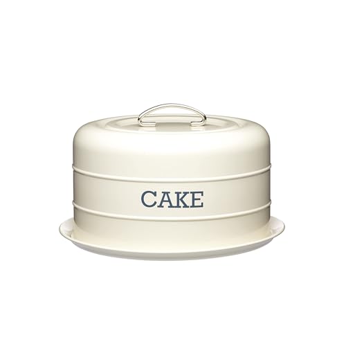 'Living Nostalgia Kitchen Craft Airtight Domed Cake Tin, Cream