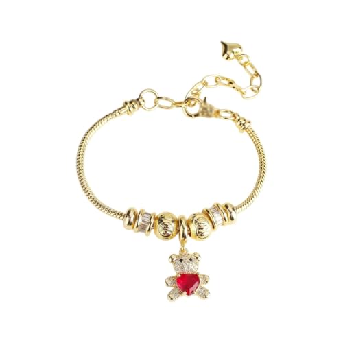 New 2026 for Light Luxury Fashion Zirconia Bear Theme Snake Bone Bracelet Jewelry Women's-Stylish Bangle Jewelry, Great for Party Or Daily Wear Perfect for Gift for Special Occasions