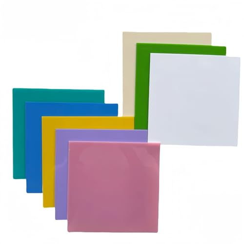 YMYKL color acrylic sheet opaque plexiglass plastic sheet DIY handmade materials for laser cutting crafts (8 pieces of 8 * 8 inch thickness 1/8 inch) support customized