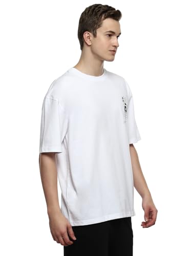 Image of hummel Mood Men's Oversize Fit, Drop Shoulder Crew Neck Graphic Print Casual T-Shirt