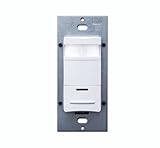 Leviton OSSNL-IDW180 Degree, 1200 Square Foot Coverage Decora Passive Infrared Wall Switch Occupancy Sensor, LED Adjustable Night Light, White