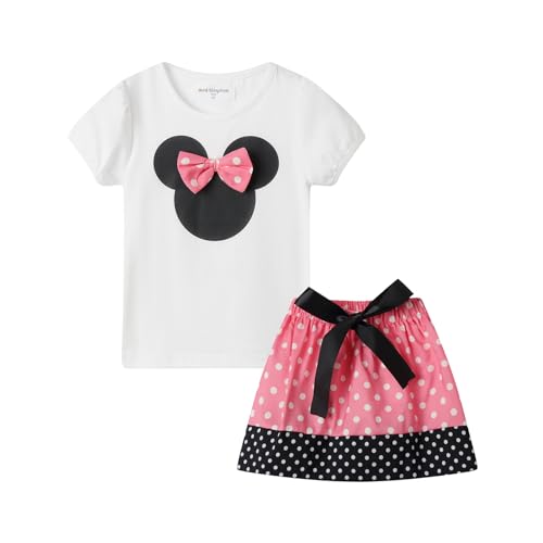 Image of Mud Kingdom Girls Outfits Cute Cartoon Polka Dots Summer Holiday Clothes Sets
