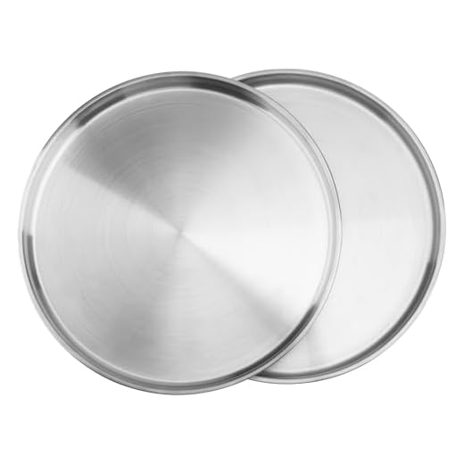 PUCSIQ 2 teglie per pizza da 30 cm, in acciaio inox, rotonde, per pic-nic e cottura in forno, sano e durevole, facile da pulire e lavabile in lavastoviglie