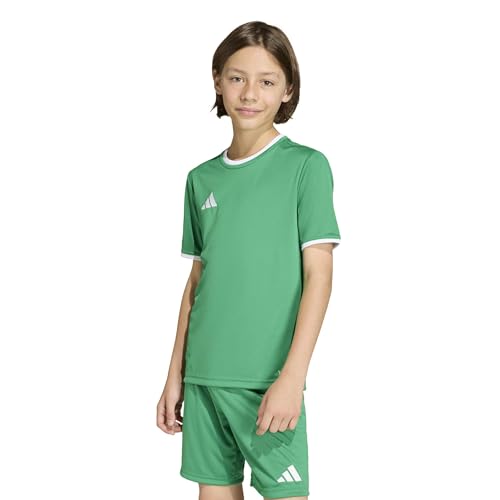 adidas Mixte Enfant Entrada26 Jersey Kids Shirt, Team Green/White, 5-6 Years