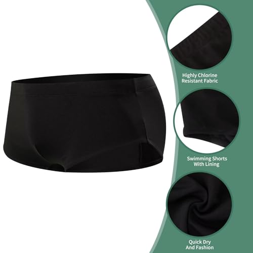 Men's Square Leg Swimming Jammer Shorts UPF50+,Men Swimsuit Swim Jammers Fabric Shape Retention4