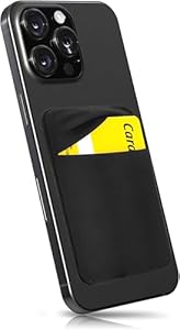 MyGadget 1 Fach Handy Kartenhalter zum aufkleben - RFID Blocking - Haftendes Kartenfach, Kartenhülle, Karten Halterung - Geldbörse Smartphone Etui Schwarz